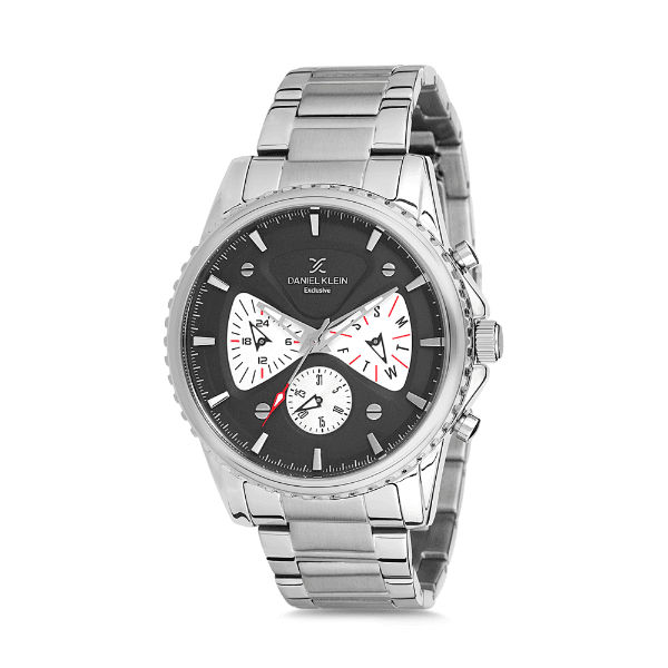 Relógio Analógico Masculino Daniel Klein Exclusive Dk12123-2 Prata e Preto