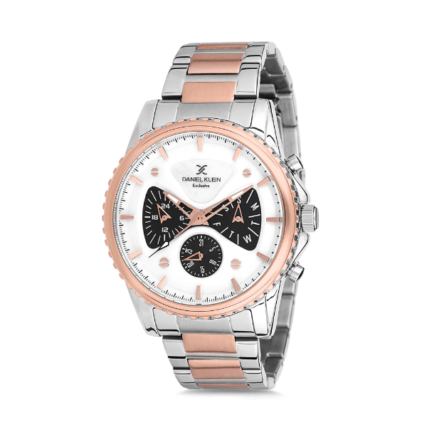 Relógio Analógico Daniel Klein Exclusive Dk12123-6 Prata e Rosa Ouro