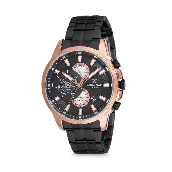 Relógio Analógico Masculino Daniel Klein Exclusive DK12126-2 - Preto e Dourado
