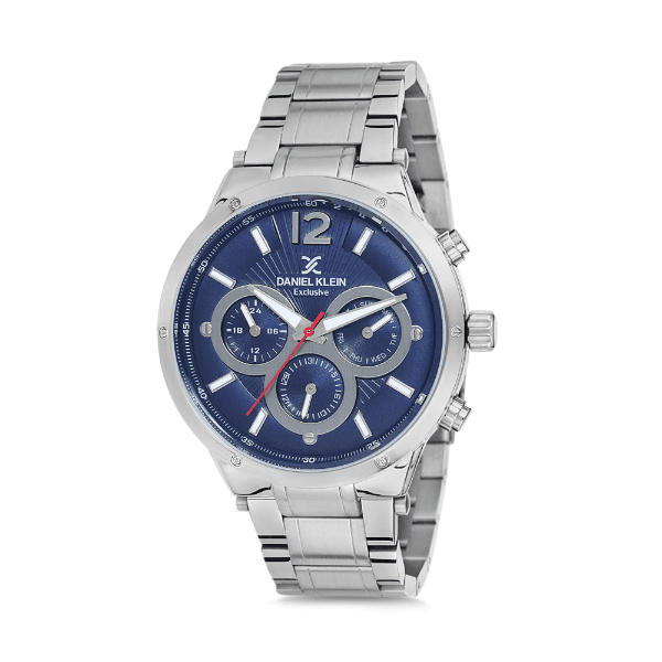 Relógio Analógico Masculino Daniel Klein Exclusive DK12137-3 - Prata e Azul