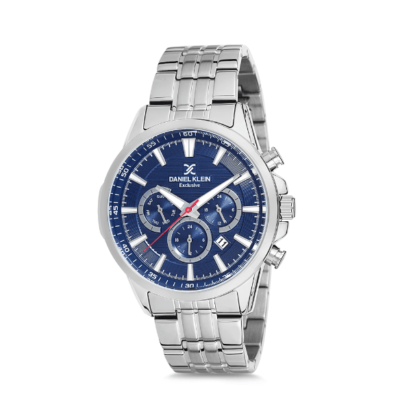 Relógio Analógico Daniel Klein Exclusive Dk12146-5 Prata e Azul Masculino