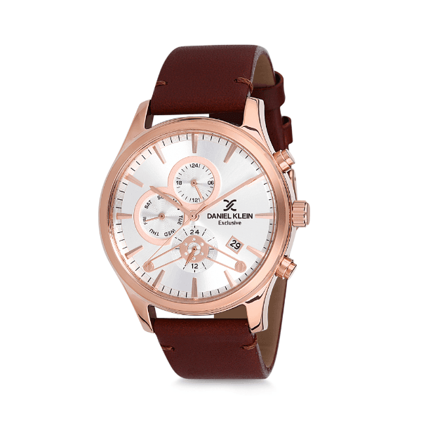 Relógio Analógico Daniel Klein Exclusive Dk12156-4 Marrom e Dourado