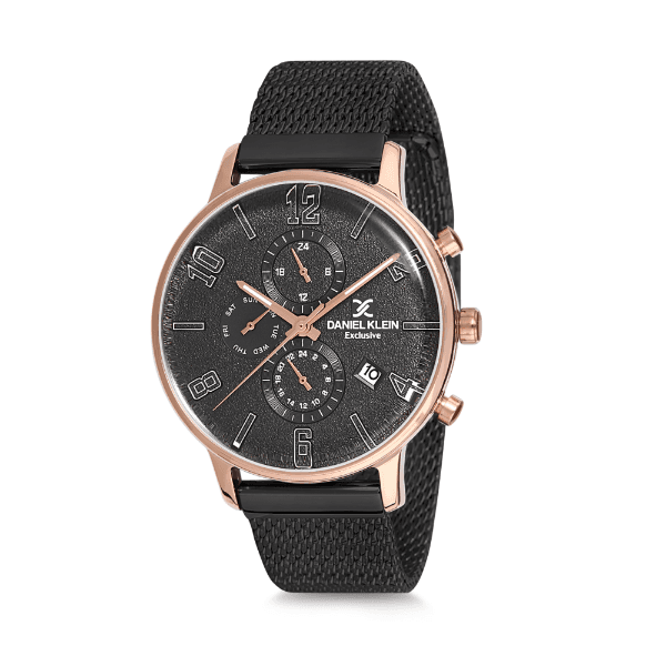 Relógio Analógico Daniel Klein Exclusive Dk12165-6 Rosa Ouro e Preto