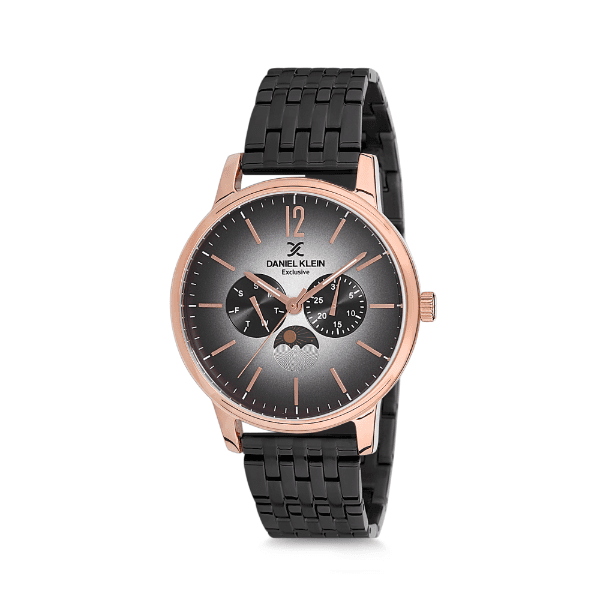 Relógio Analógico Daniel Klein Exclusive Dk12226-2 Preto e Rosa Ouro