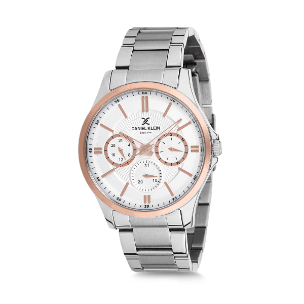 Relógio Analógico Daniel Klein Exclusive Dk12239-3 Prata e Rosa Ouro