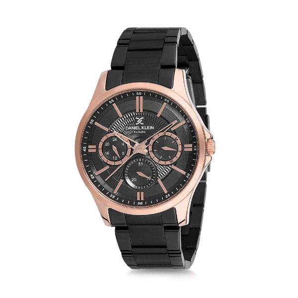 Relógio Analógico Daniel Klein Exclusive Dk12239-6 Preto Rosa Ouro