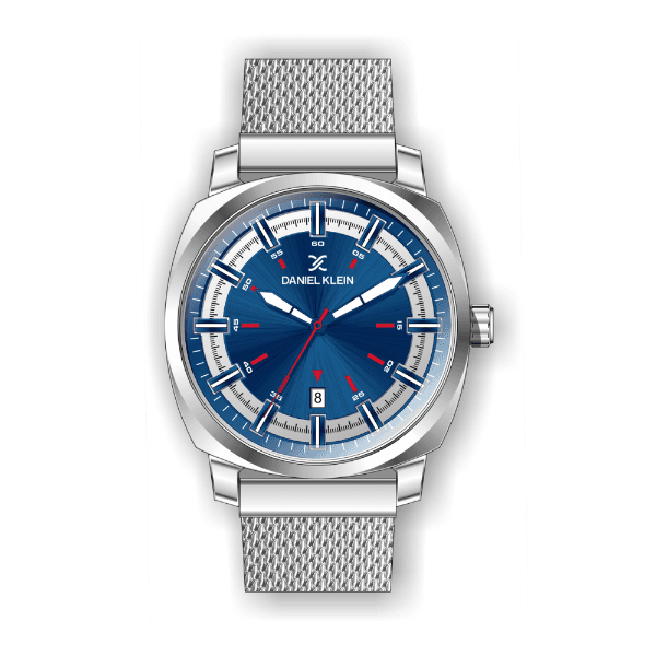 Relógio Analógico Daniel Klein Premium Dk.1.12257-3 Prata e Azul