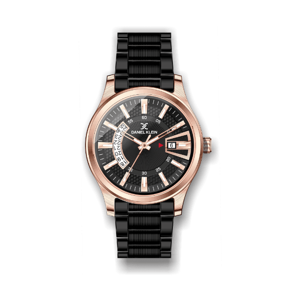 Relógio Analógico Masculino Daniel Klein Relojes Dk.1.12313-4 Preto e Rosa Ouro