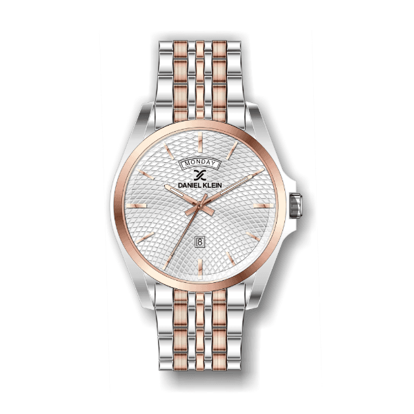 Relógio Analógico Daniel Klein Premium Dk.1.12337-4 Rosa Ouro e Prata