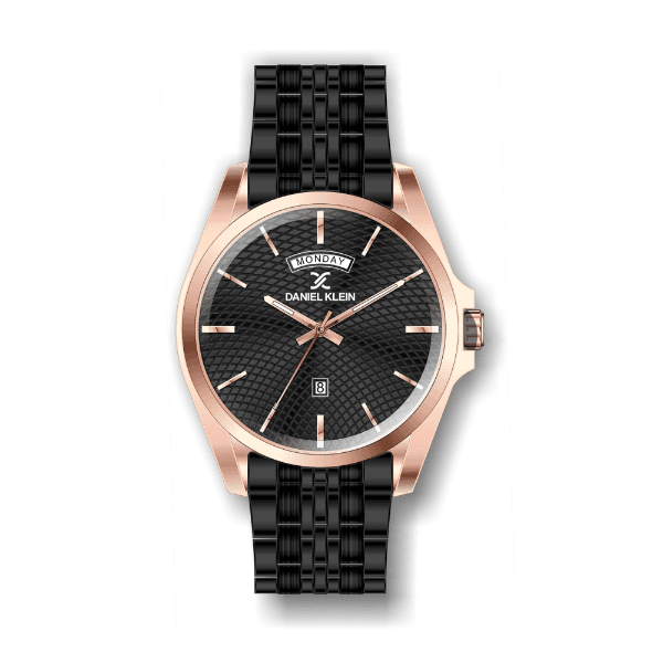 Relógio Analógico Masculino Daniel Klein Premium Dk.1.12337-5 Preto e Rosa Ouro