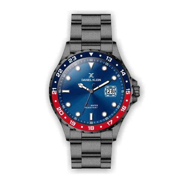 Relógio Analógico Masculino Daniel Klein Premium Dk.1.12350-5 Cinza e Azul