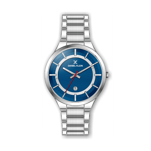 Relógio Analógico Daniel Klein Premium Dk.1.12447-3 Prata e Azul