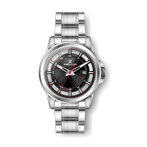 Relógio Analógico Daniel Klein Premium Dk.1.12453-1 Prata e Preto