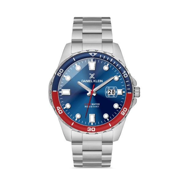 Relógio Analógico Daniel Klein Premium Dk.1.12572-3 Prata/Azul