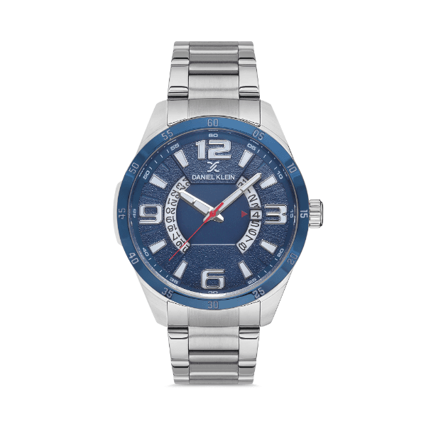 Relógio Analógico Masculino Daniel Klein Premium Dk.1.12586-3 Prata/Azul