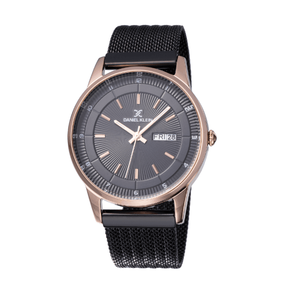 Relógio Analógico Masculino Daniel Klein Premium DK12017-3 - Preto e Rosa Ouro