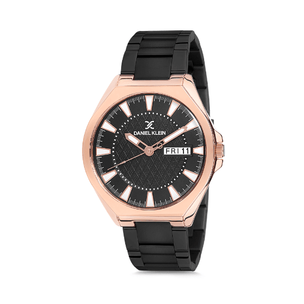 Relógio Analógico Masculino Daniel Klein Premium DK12139-4 - Preto e Rosa Ouro
