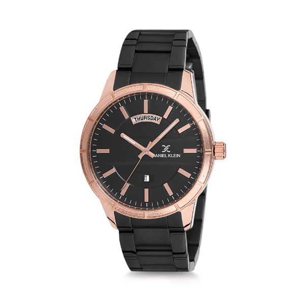 Relógio Analógico Masculino Daniel Klein Premium DK12215-2 - Preto e Rosa Ouro