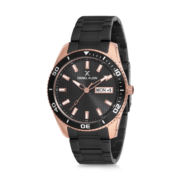 Relógio Analógico Daniel Klein Premium Dk12237-4 Preto Rosa Ouro