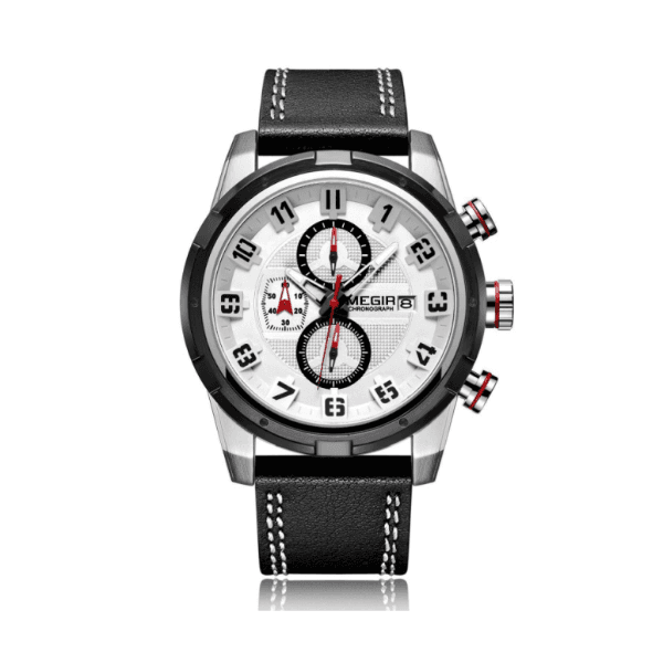 Relógio Analógico Masculino Megir Chronograph ML2082GS-Bk-7 Preto/Prata