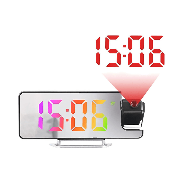 Relógio Digital de Mesa com Projetor Satellite Ac-T6873 LED Colorido
