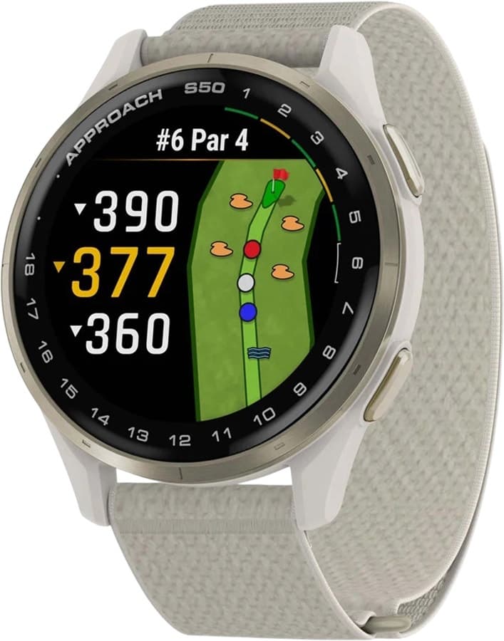 Relógio GPS Garmin Approach S50 Golf Cream Gold