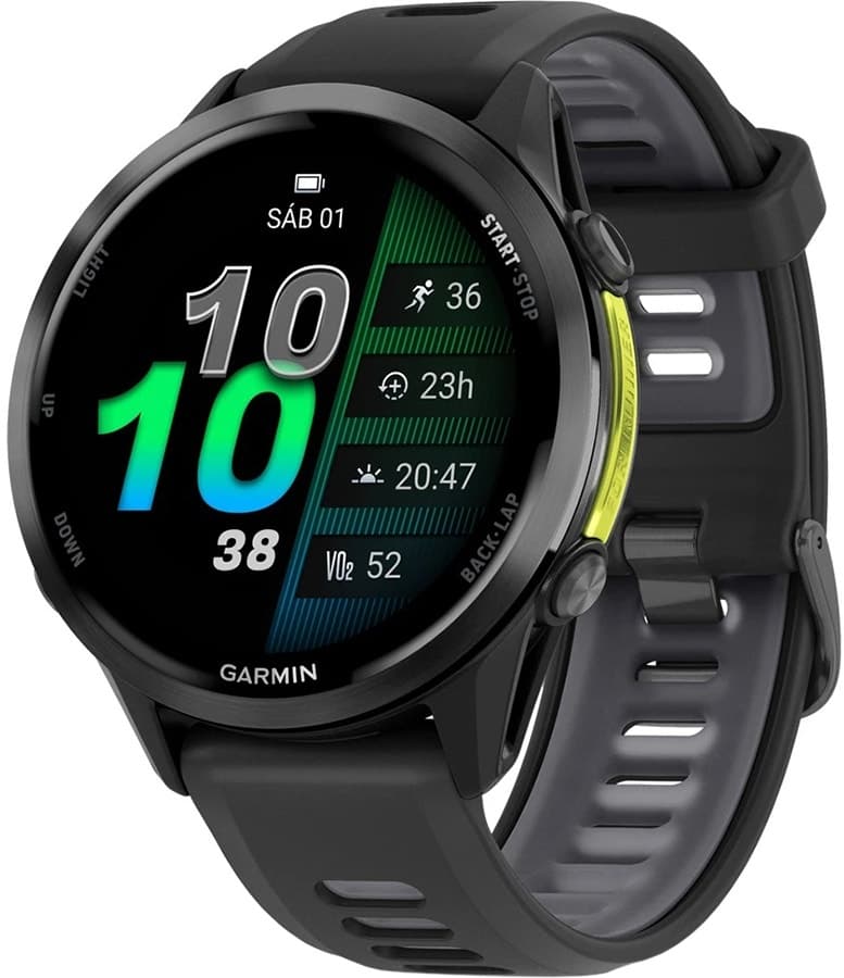 Relógio GPS Garmin Forerunner 970 Carbon Gray Dlc Titânio/Preto