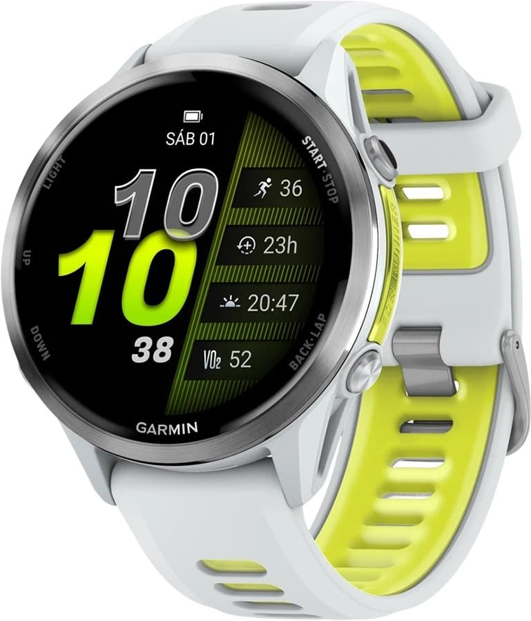 Smartwatch Garmin Forerunner 970 010-02969-01 Titânio Branco/Amarelo