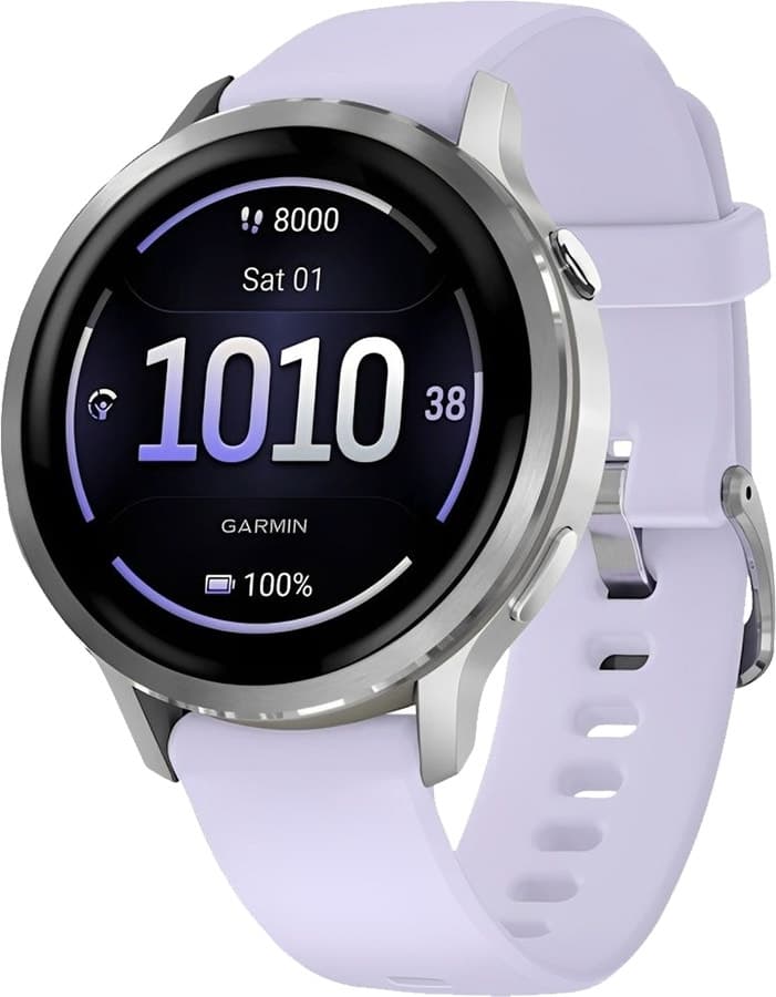 Relógio Garmin Venu 4 41MM Prateado/Roxo-pervinha