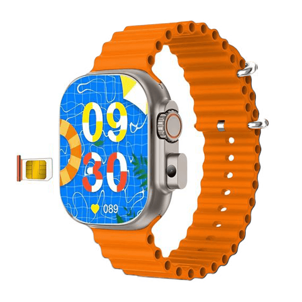 Relógio Inteligente Smartwatch Bw10 Pro 4G LTE Mywatch+ 49MM Sim Card Wifi Bluetooth 5.0 Câmera 2MP Chamada de Vídeo - Áudio Whatsapp Laranja