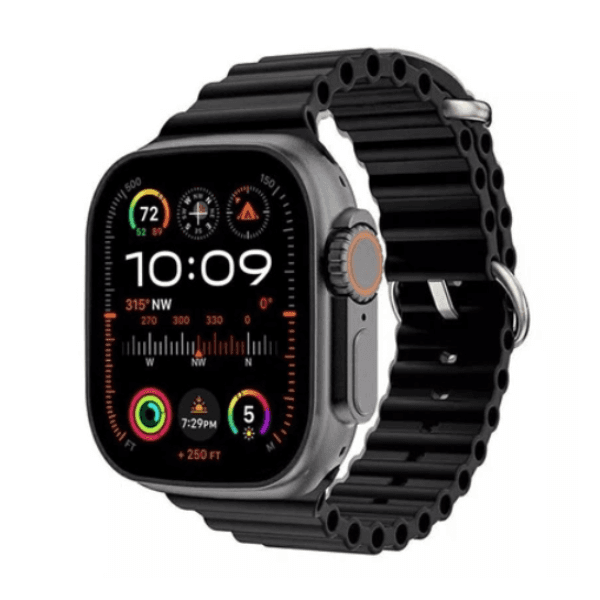 Relógio Inteligente Smartwatch Microwear Ultra Ai 3 49MM 5G Sim Card Wifi Bluetooth Chat Gpt Play Store Câmera 2MP Chamada de Vídeo Áudio Tiktok Whatsapp 4 Pulseiras Android 8.1 Ip68 Preto