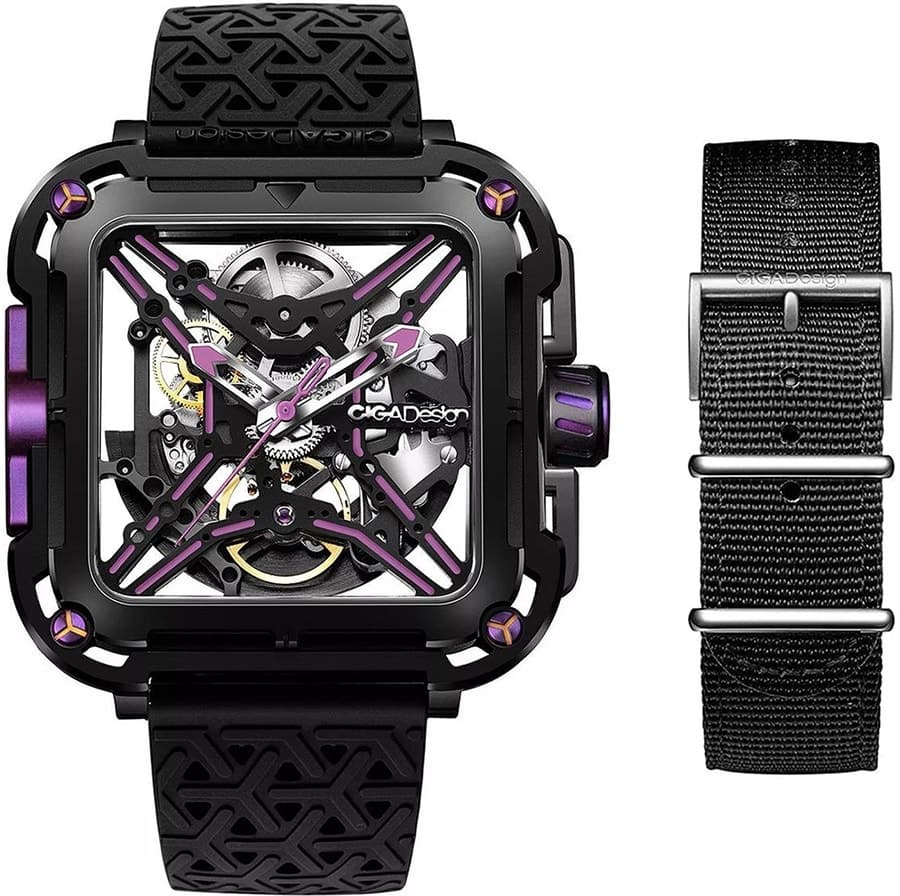 Relógio Mecânico Ciga Design X011-Blpl-W25BK X Series Neon Roxo