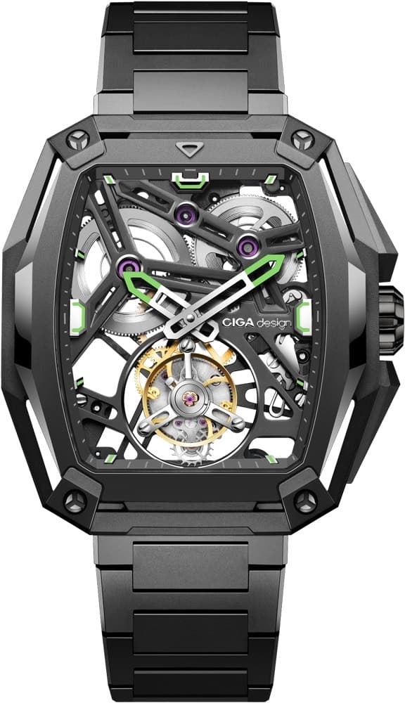 Relógio Masculino Ciga Design Z037-Tigr-1G6B Skeleton Tourbillon EDGE-Hunter Carbon
