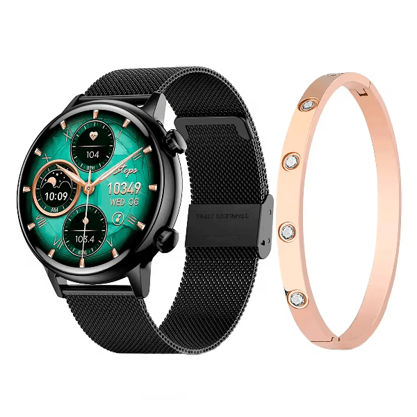 Relógio Smartwatch G-Tide Romance com Ip68 / Tela 1.1" / Bluetooth / Sensor - Preto + Perfume Zohoor + Pulseira