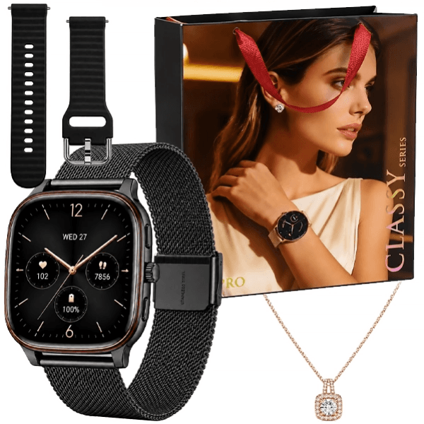Relógio Smartwatch G-Tide S7 Pro com Bluetooth - Preto + Colar + Pulseira