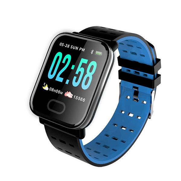 Relógio Smartwatch Inteligente Pulseira A6 Com Bluetooth 4.0 Azul/Preto