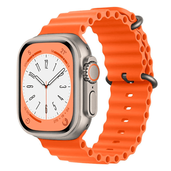 Relógio Inteligente Dl9 Ultra Max Tela 2.2" Com Bluetooth e Duas Pulseiras - Prateado/Laranja