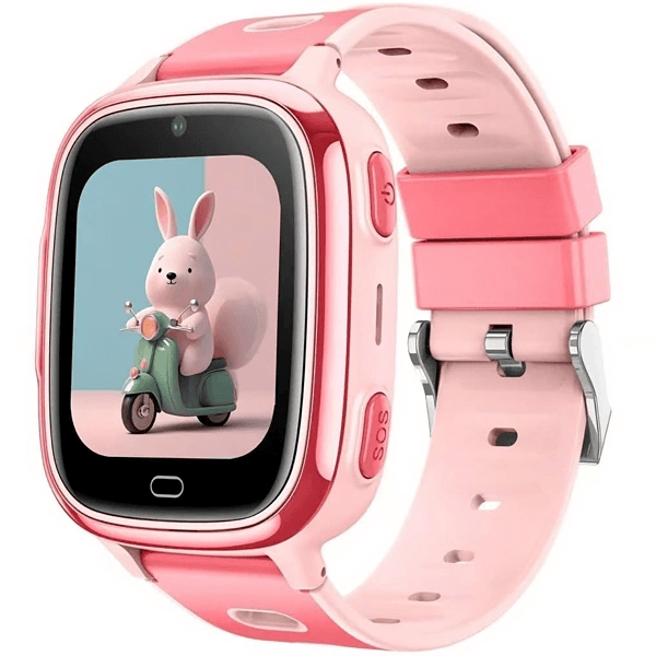 Relógio Smartwatch Inteligente para Crianças Blulory U86DD Kids 4G, Sim Card, Sos Alarme, Chamada de Vídeo, GPS, Microfone, Câmera, 64MB + 128MB, 1.5", 7 Jogos Incluídos - Rosa