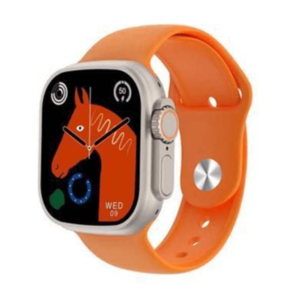 Relógio Smartwatch T800 com Bluetooth e 7 Pulseiras Laranja