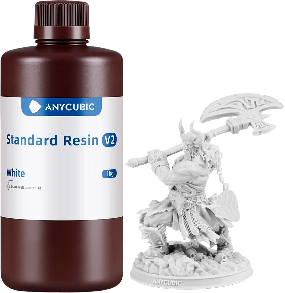 Resina Anycubic Standard V2 para Impressora 3D 1Kg - Branca