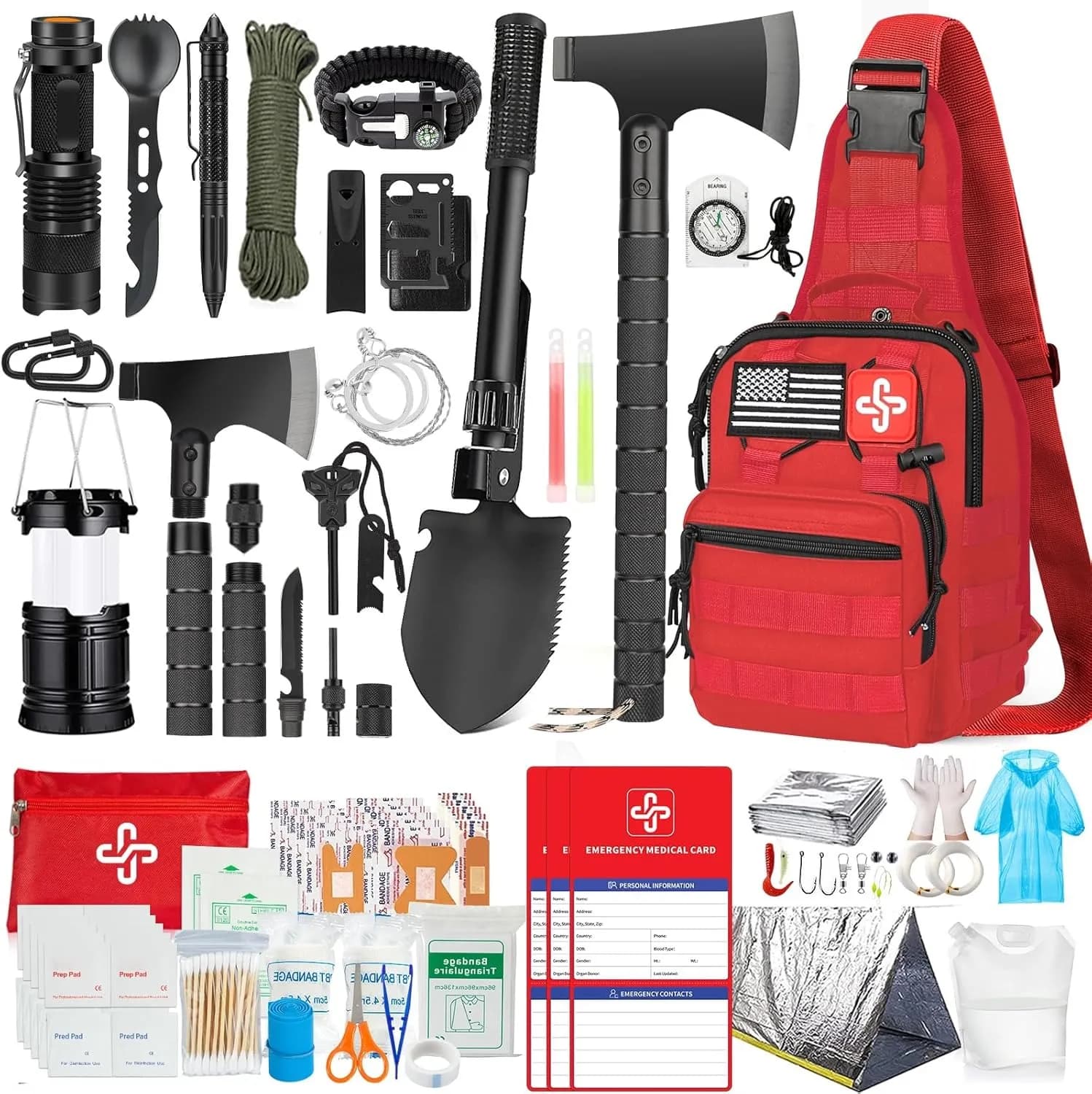 Kit Survival Rikojux 262PCS Vermelho