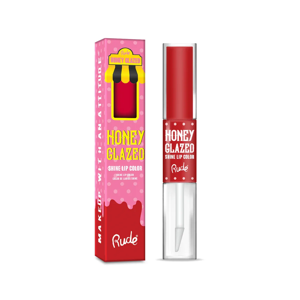 Batom Líquido Rude Honey Glazed Shine Lip Color 2 Em 1 Maple Bacon