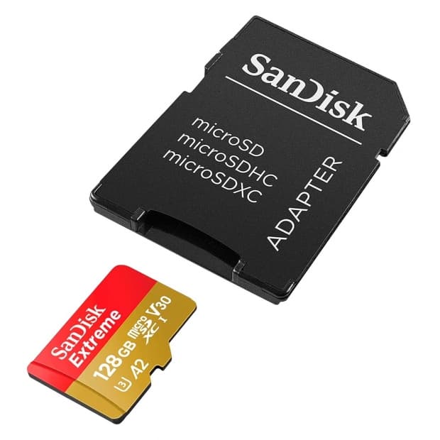 Cartão MicroSDXC Sandisk Extreme 128GB 190MB/s com Adaptador