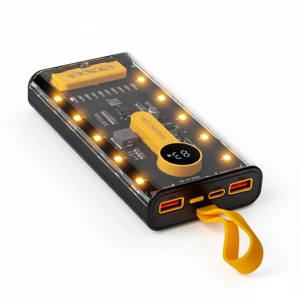 Carregador Portátil Satellite A-PB410005Q 10000mAh 22.5W /Trans Preto/amarelo/transp
