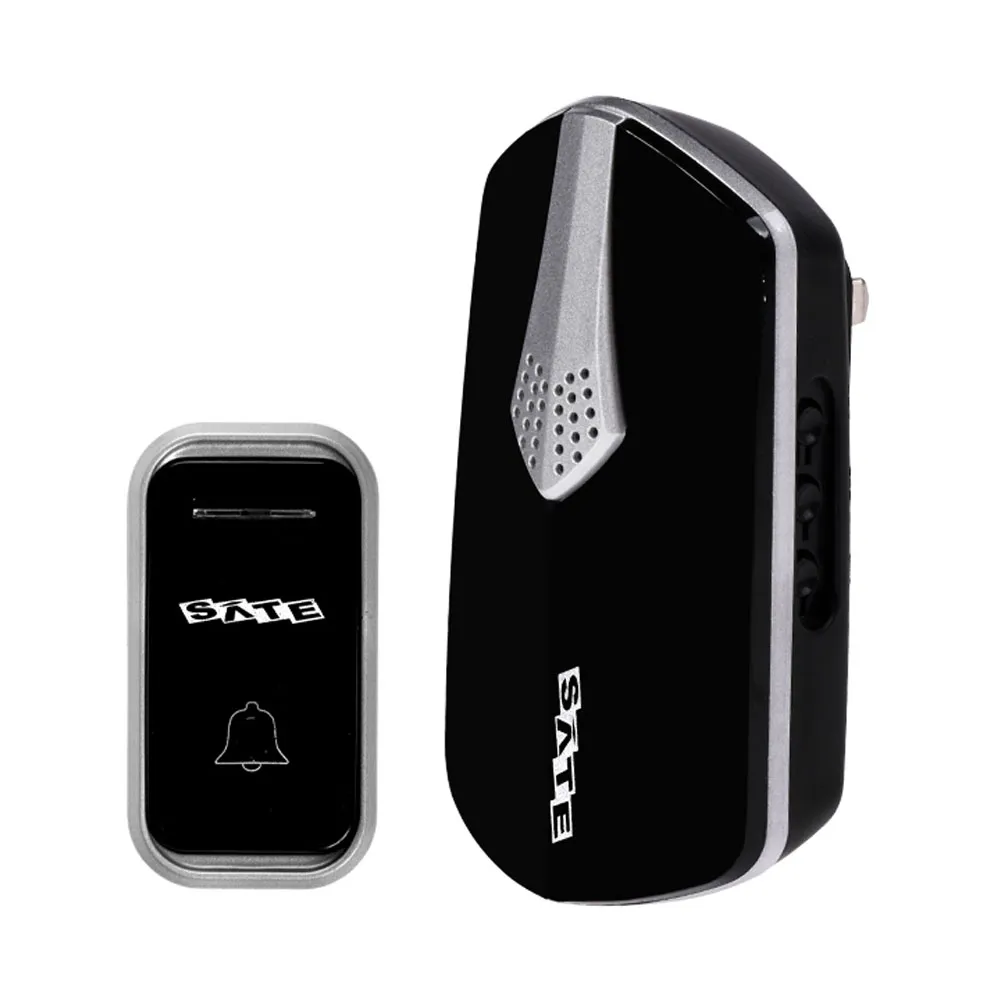 Timbre Sem Fio Satellite A-Db01 100M 12V Bivolt Preto