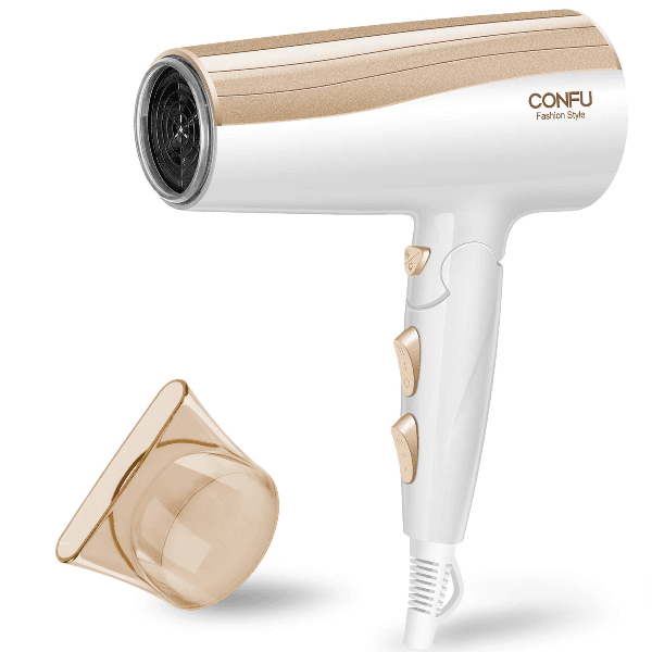Secador de Cabelo Confu Kf-3123 3 Temperaturas 2 Velocidades 2000W 220V Branco/Dourado