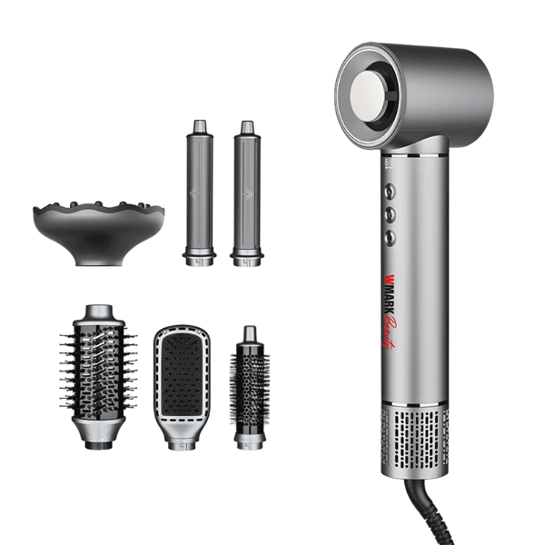 Secador de Cabelo Wmark Nb-HD002 7 Em 1 1300W 3 Velocidades 3 Temperaturas 220-240V ~ 50Hz Cinza
