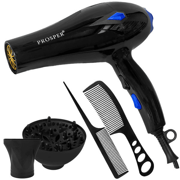 Secador de Cabelo Prosper P-6602 2800W 3 Temperaturas 2 Velocidades 110V ~ 60Hz Preto/Azul
