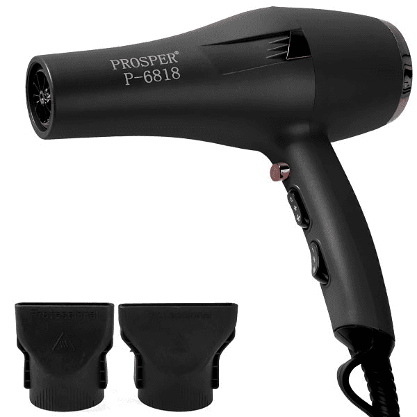 Secador de Cabelo Prosper P-6818 Super Turbo 7200W 3 Temperaturas 2 Velocidades Bivolt Preto