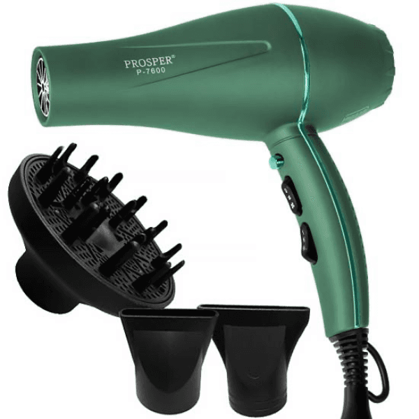 Secador de Cabelo Prosper P-7600 7000W 3 Temperaturas 2 Velocidades 220-240V ~ 50/60 Hz Verde